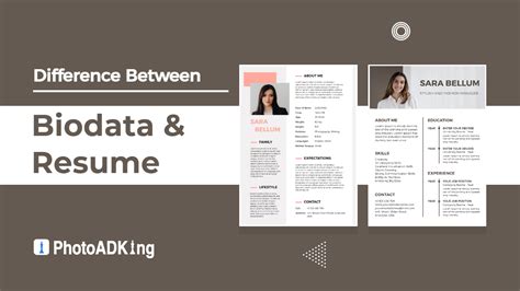 Biodata Format vs. Resume .